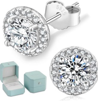 「星祈り」モアサナイト ピアス 0.2~3.0カラット レディースピアス シルバー925 キラキラ一粒ダイヤ 金属アレルギー対応 モアッサナイトジュエリー 誕生日記念日母の日 ギフトボックス GRA証明カード付き（シルバー/ゴールド/ローズゴールド/ブラック）