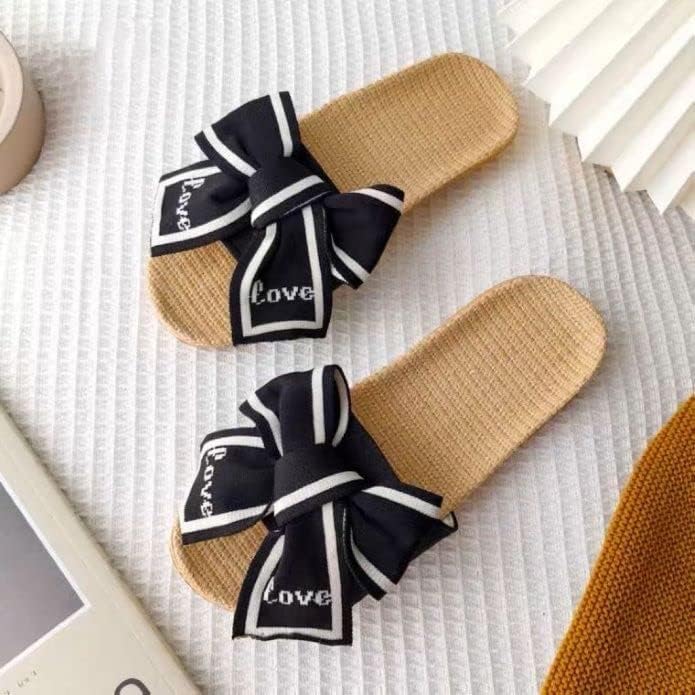 スリッパ レディース 麻 室内 夏用 洗える ルームシューズ 前開き おしゃれ サンダル レディース リボン 可愛い 通気吸汗 涼し サラサラ 快適 静音軽量 滑り止め ルームスリッパ リネン 履きやすい - 画像 (8)